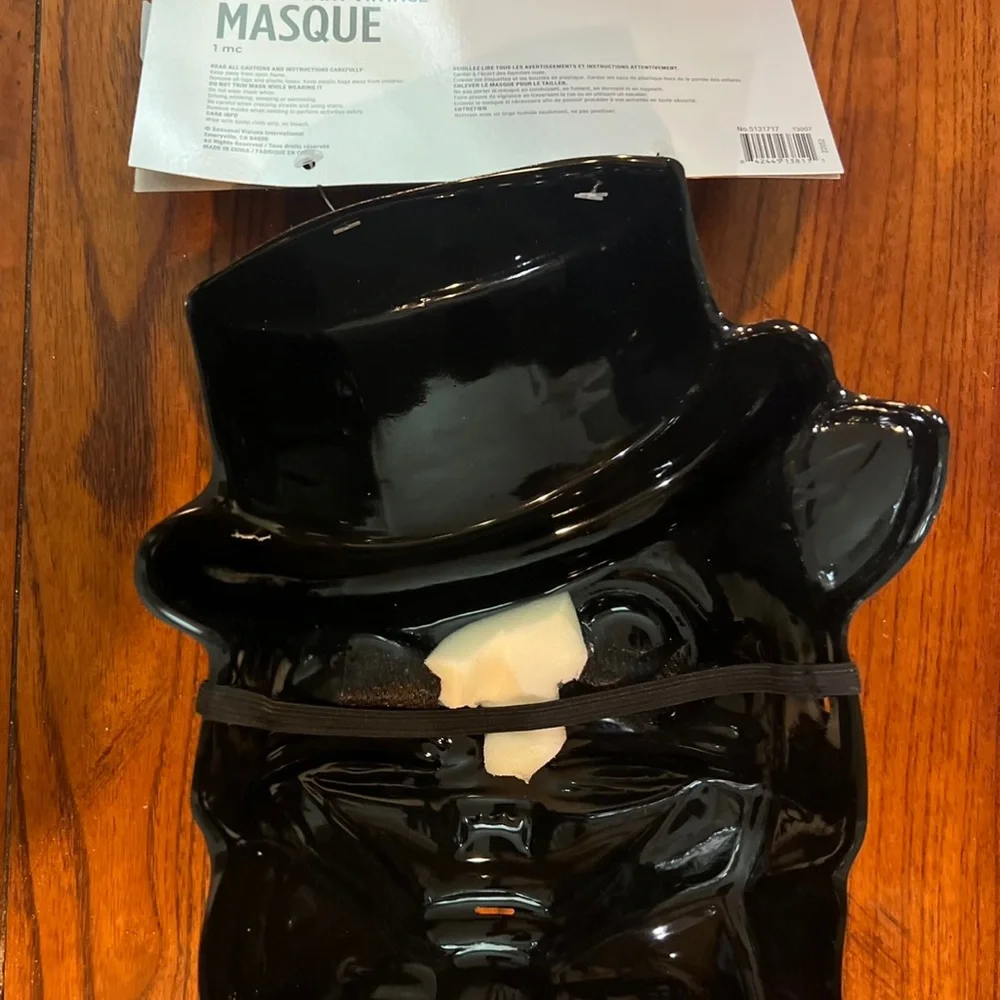 Vintage Dapper Cat Mask with Hat New